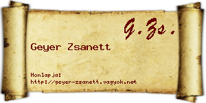 Geyer Zsanett névjegykártya